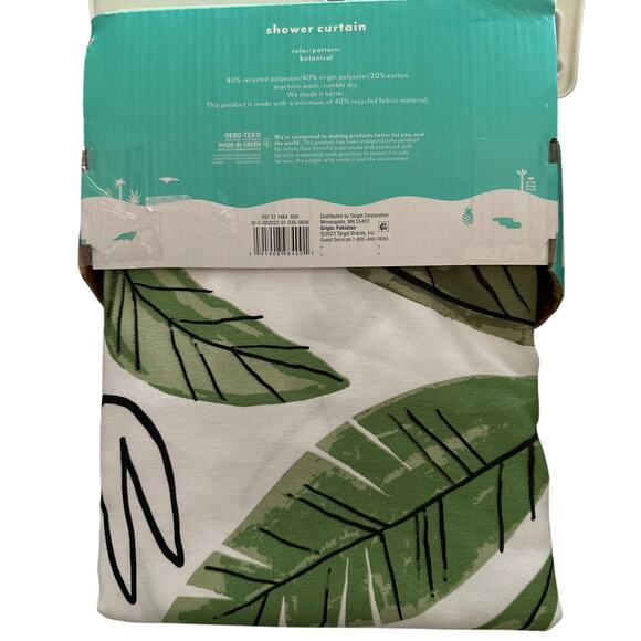 Pillowfort Botanical Shower Curtain – Tropical Jungle Leaf Print – 72” x 72” - Picture 2 of 7